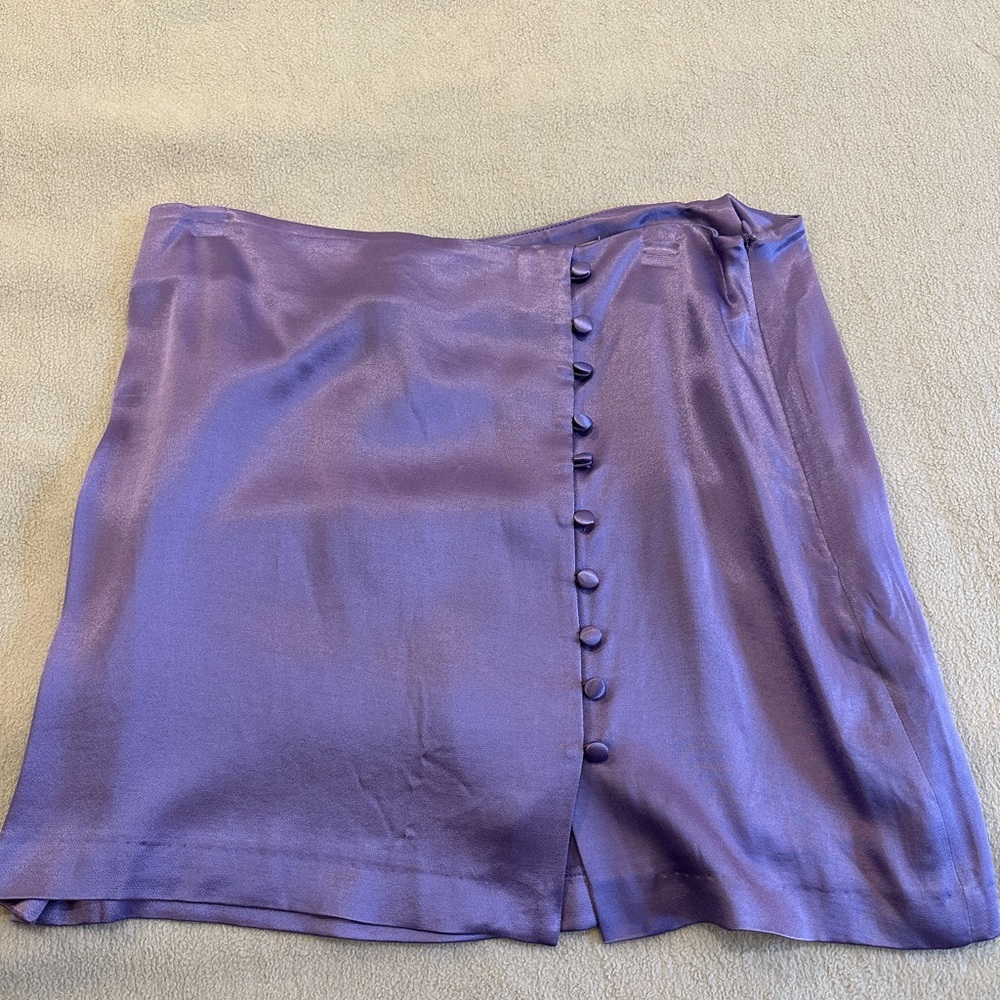 Never worn Lilac purple satin mini skirt from Zara size Medium